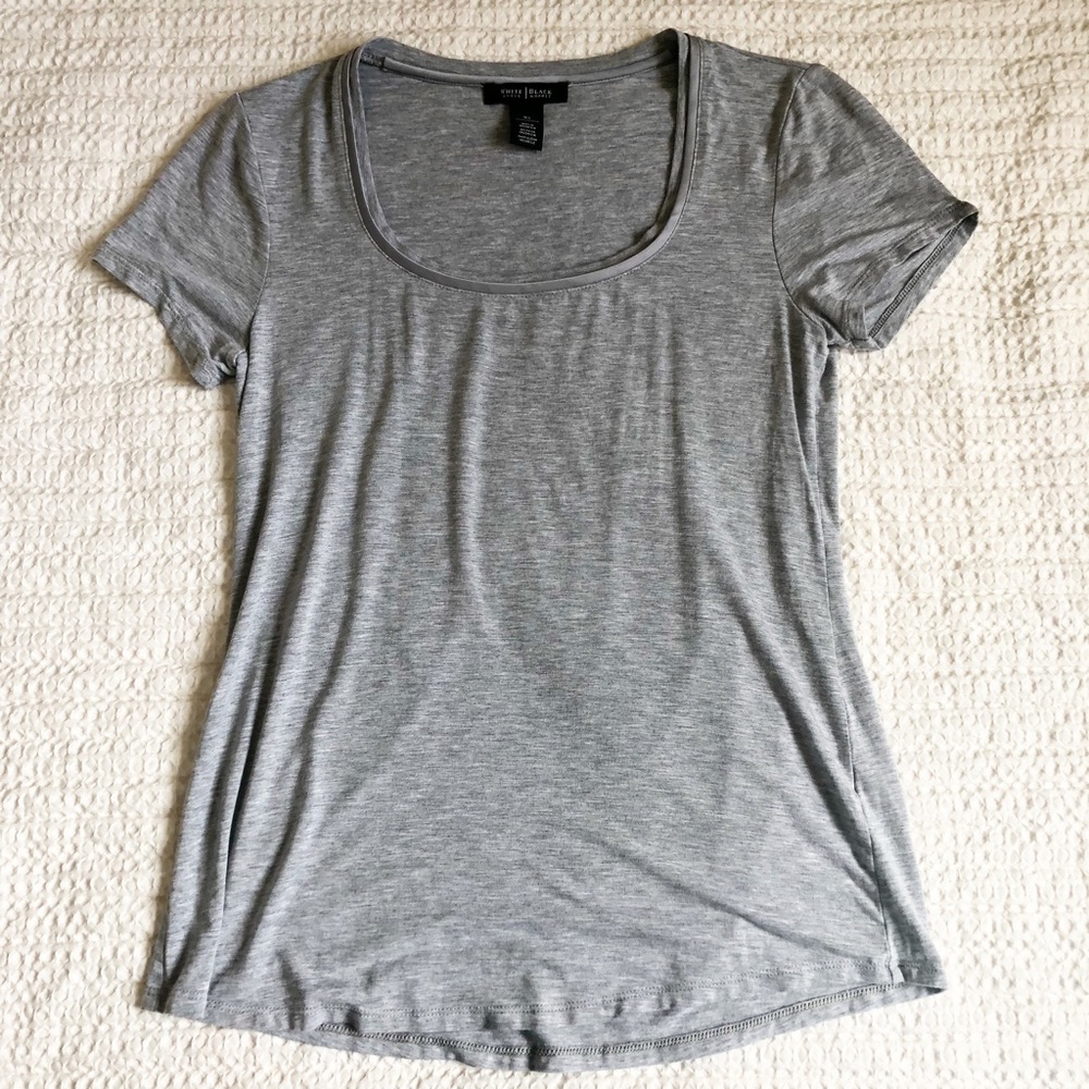 WHBM // Basic Heather gray tee layering xs